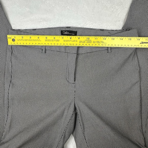 Dalia Womens Stretch Ankle Pants Herringbone Black White Crop Pants Slim Fit 8 - Picture 8 of 14